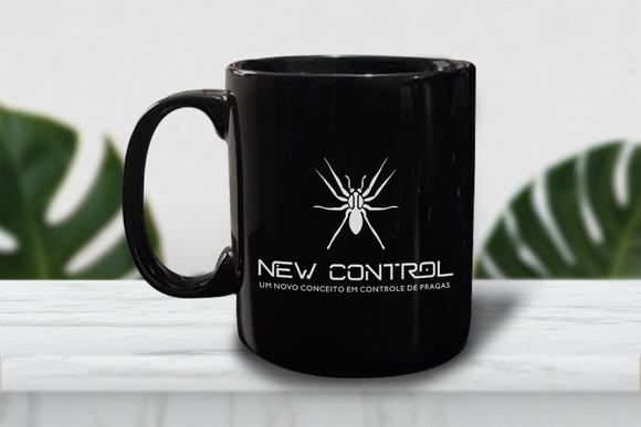 Caneca Preta de Porcelana Personalizada 300ml - 400 Unidades