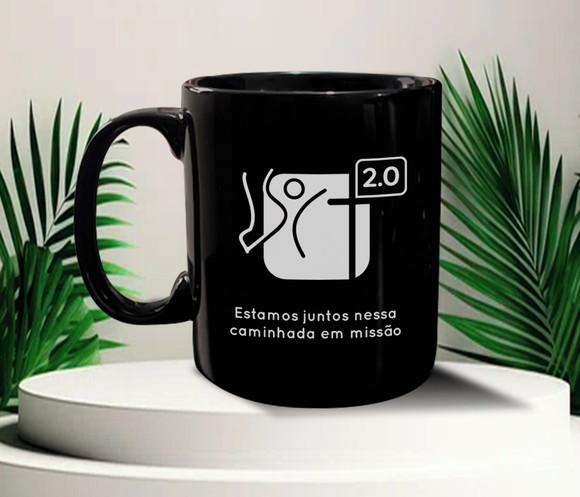 Caneca Preta Personalizada de 300ml - 48 Unidades