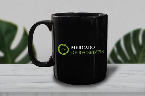 Caneca Preta Personalizada de Porcelana 300ml - 36 Unidades