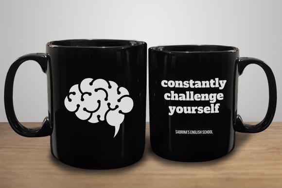 Caneca Preta Personalizada de Porcelana 300ml - 36 Unidades