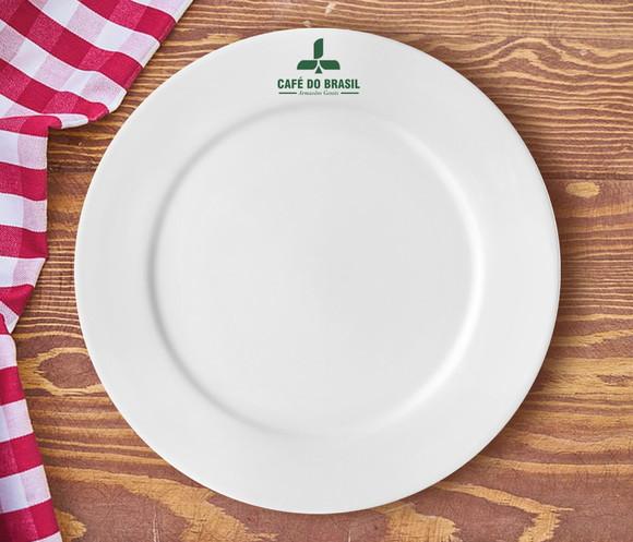 Prato Personalizado de Porcelana 24cm - Kit 100 Unidades