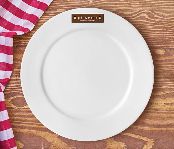 Prato Personalizado de Porcelana 24cm - Kit 200 Unidades