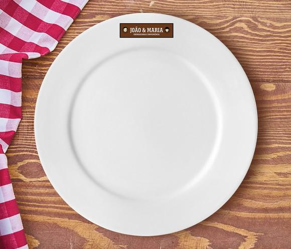 Prato Personalizado de Porcelana 24cm - Kit 36 Unidades
