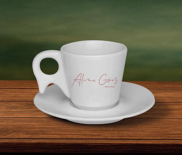 Xícara de Café Personalizada Pirâmide de 70ml - 12 Unidades