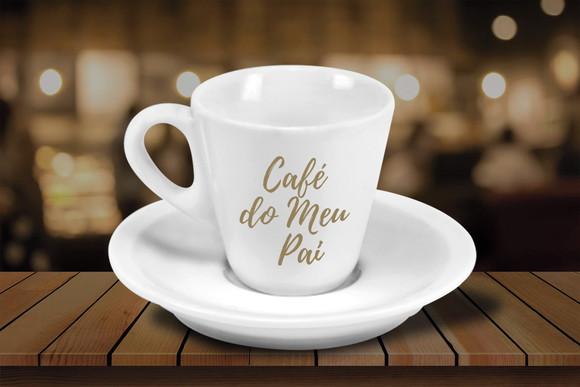 Xícara de Café Personalizada Pirâmide de 70ml - 12 Unidades