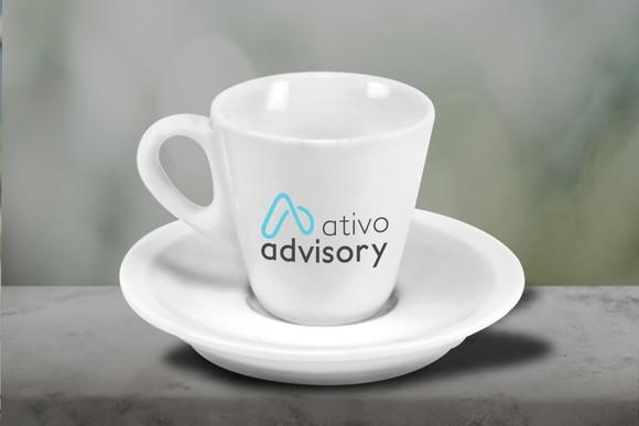 Xícara de Café Personalizada Pirâmide de 70ml - 24 Unidades