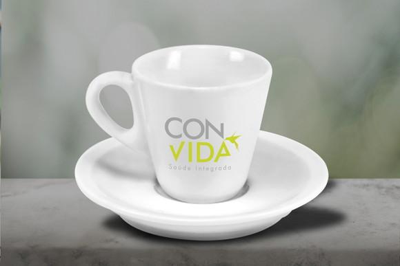 Xícara de Café Personalizada Pirâmide de 70ml - 36 Unidades