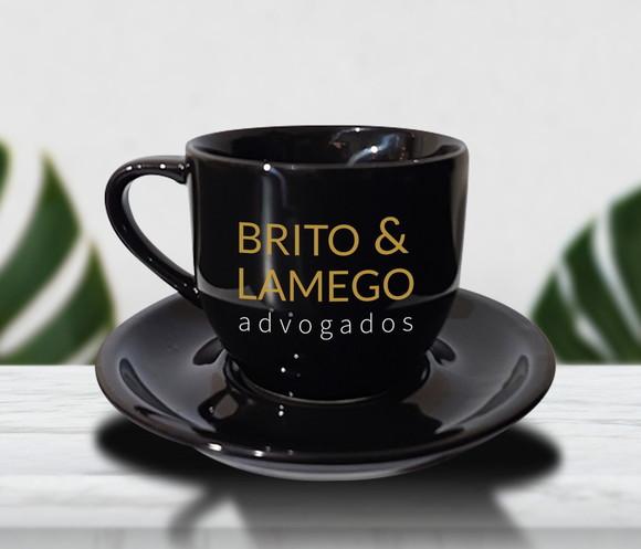 Xícara Preta Personalizada de 170ml - Kit 12 Unidades
