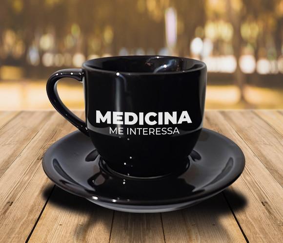 Xícara Preta Personalizada de 170ml - Kit 24 Unidades