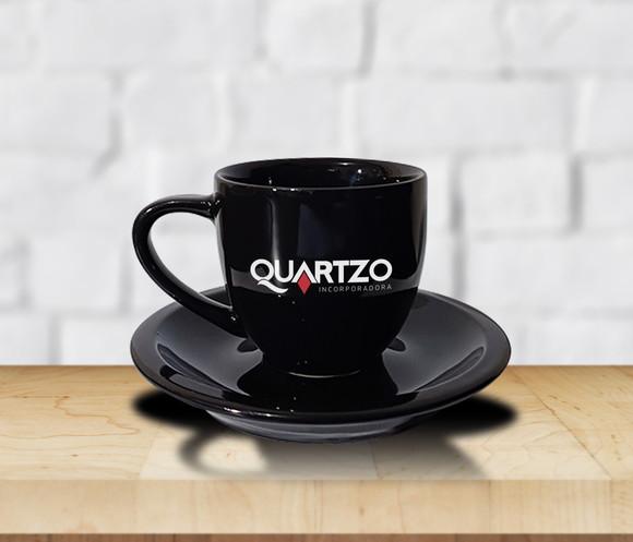 Xícara Preta Personalizada de 90ml - Kit 24 Unidades