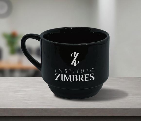Xícara Preta Personalizada Empilhável 200ml - 100 Unidades