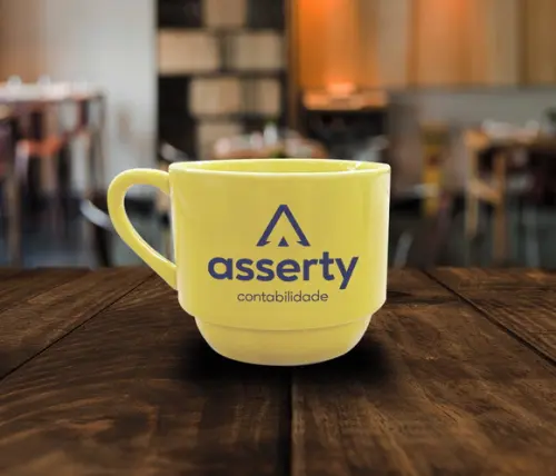 Caneca Amarela Empilhável Personalizada 200ml - 48 Unidades