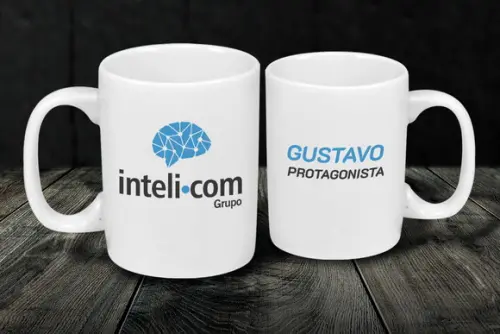 Caneca Personalizada de Porcelana de 160ml - Kit 50 Unidades