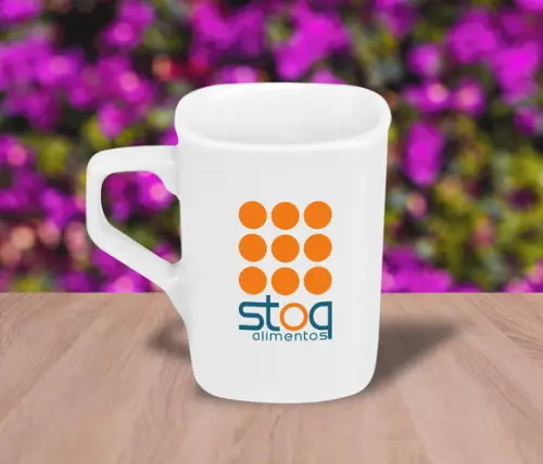 Caneca Personalizada Quadrada 160ml - 100 Unidades