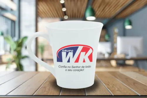 Caneca Personalizada Tulipa de Porcelana 250ml - 12 Unidades