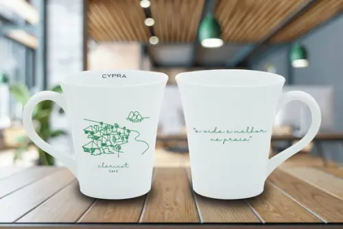 Caneca Personalizada Tulipa de Porcelana 250ml - 36 Unidades
