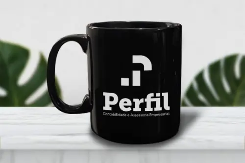 Caneca Preta de Porcelana Personalizada 300ml - 48 Unidades