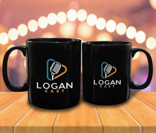 Caneca Preta Personalizada de 300ml - 200 Unidades