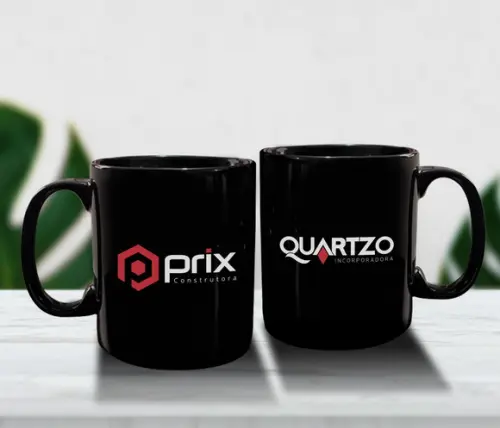 Caneca Preta Personalizada de 300ml - 24 Unidades