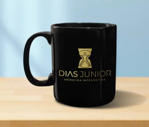 Caneca Preta Personalizada de 300ml - 48 Unidades