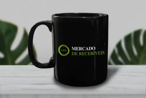 Caneca Preta Personalizada de 300ml - Kit 48 Unidades