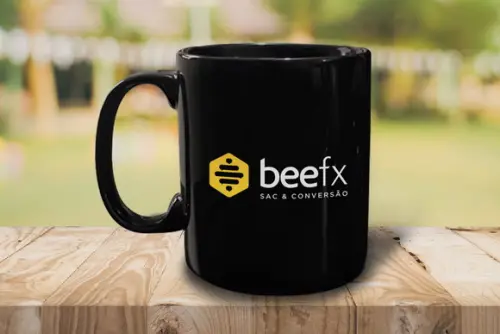 Caneca Preta Personalizada de 300ml - Kit 48 Unidades