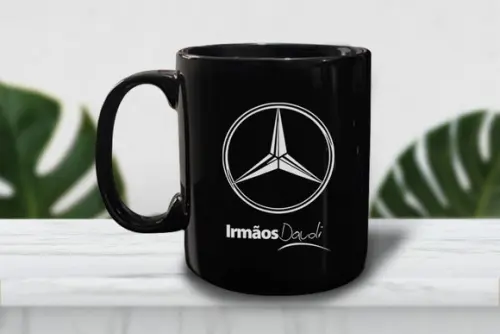 Caneca Preta Personalizada de Porcelana 300ml - 24 Unidades