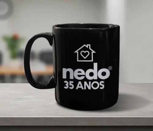 Caneca Preta Personalizada de Porcelana 300ml - 24 Unidades