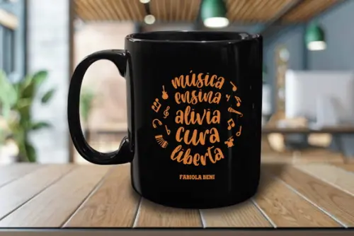 Caneca Preta Personalizada de Porcelana 300ml - 24 Unidades