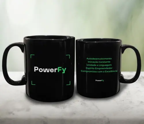 Caneca Preta Personalizada de Porcelana 300ml - 48 Unidades