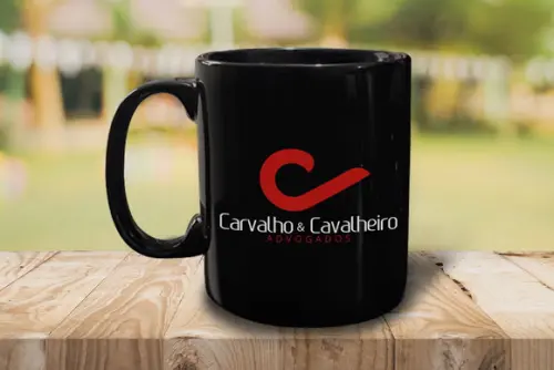 Caneca Preta Personalizada de Porcelana 300ml - 48 Unidades
