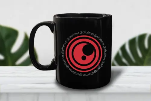 Caneca Preta Personalizada de Porcelana 300ml - 48 Unidades