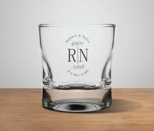 Copo de Whisky Personalizado Amassadinho 250ml - 100 Unidade