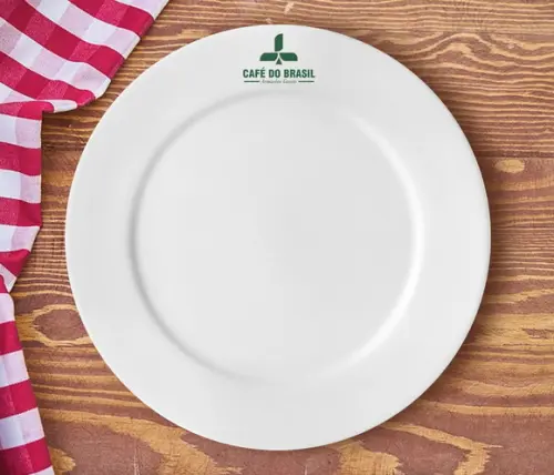 Prato Personalizado de Porcelana 24cm - Kit 12 Unidades