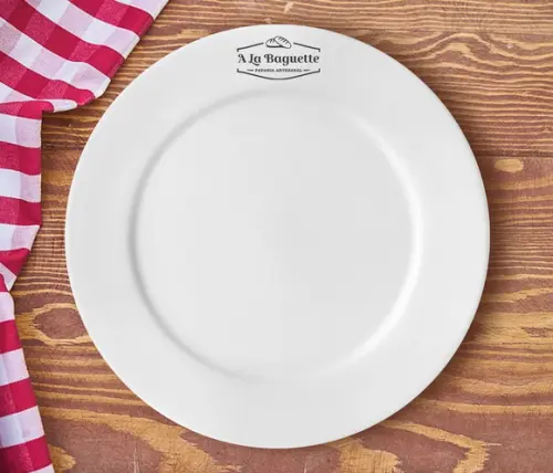 Prato Personalizado de Porcelana 24cm - Kit 36 Unidades