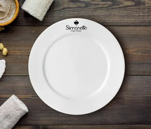 Prato Personalizado Sobremesa de 18cm - Kit 100 Unidades