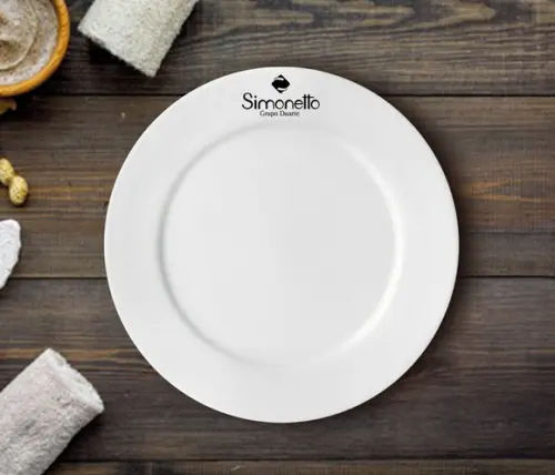Prato Personalizado Sobremesa de 18cm - Kit 48 Unidades