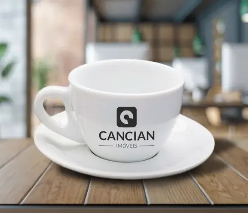 Xícara de Café Personalizada Cremosa 90ml - 12 Unidades