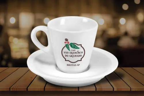 Xícara de Café Personalizada Pirâmide de 70ml - 12 Unidades