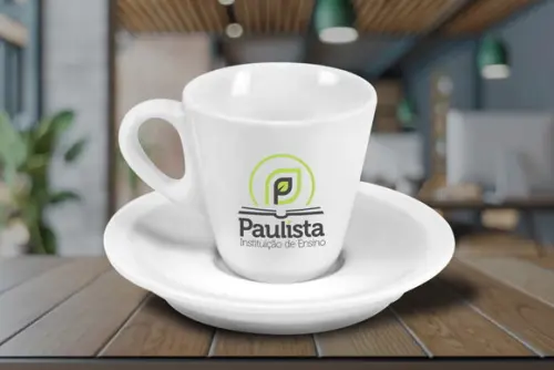 Xícara de Café Personalizada Pirâmide de 70ml - 12 Unidades