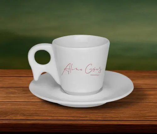 Xícara de Café Personalizada Pirâmide de 70ml - 24 Unidades