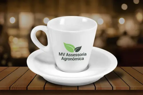 Xícara Personalizada Pirâmide de 70ml - Kit 12 Unidades