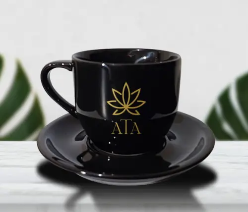 Xícara Preta Personalizada de 170ml - Kit 12 Unidades