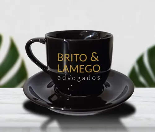 Xícara Preta Personalizada de 170ml - Kit 36 Unidades