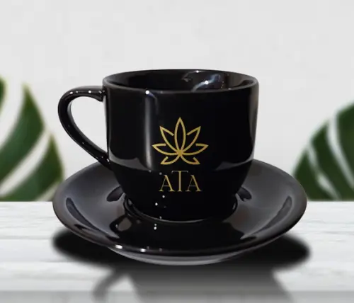 Xícara Preta Personalizada de 170ml - Kit 36 Unidades