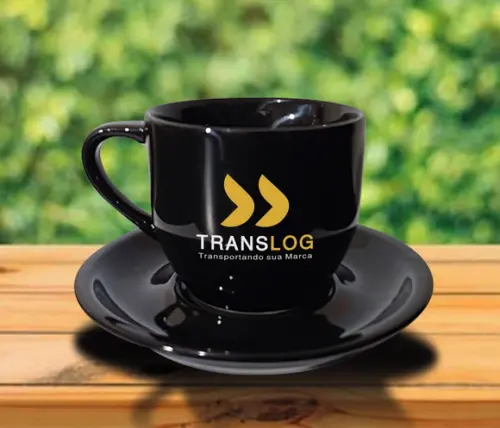 Xícara Preta Personalizada de 170ml - Kit 36 Unidades
