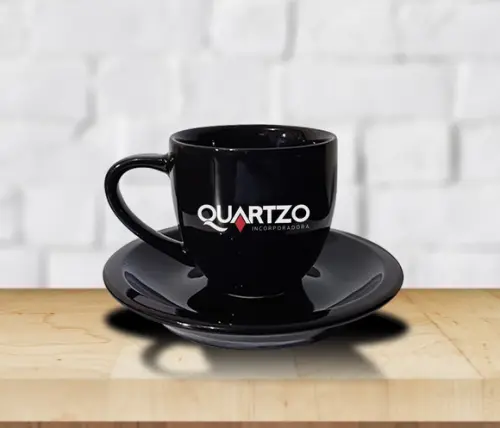 Xícara Preta Personalizada de 90ml - Kit 12 Unidades