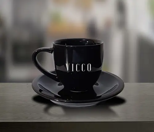 Xícara Preta Personalizada de 90ml - Kit 36 Unidades