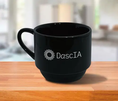 Xícara Preta Personalizada Empilhável 200ml - 100 Unidades