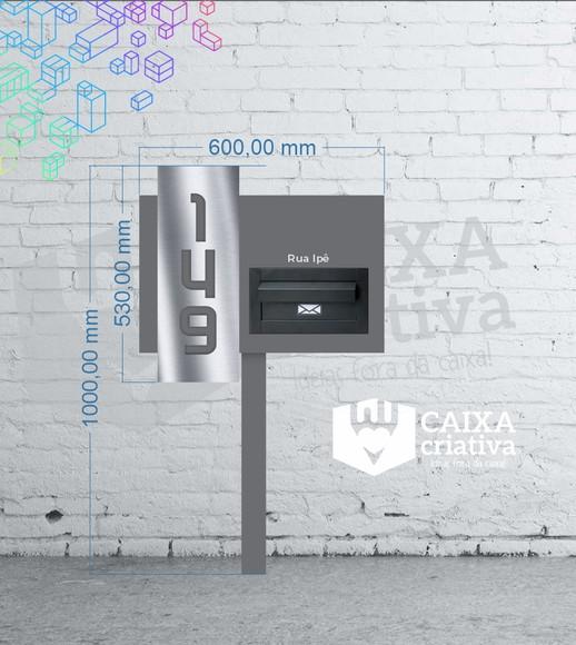Algarismo Acm + Inox - 60x53 +caixa Correio e Pé para Jardim